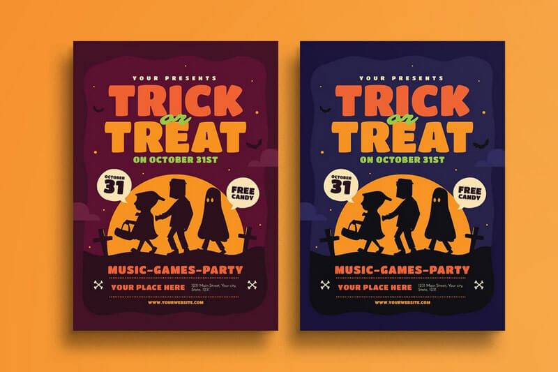 Halloween Trick or Treat Flyer Templates