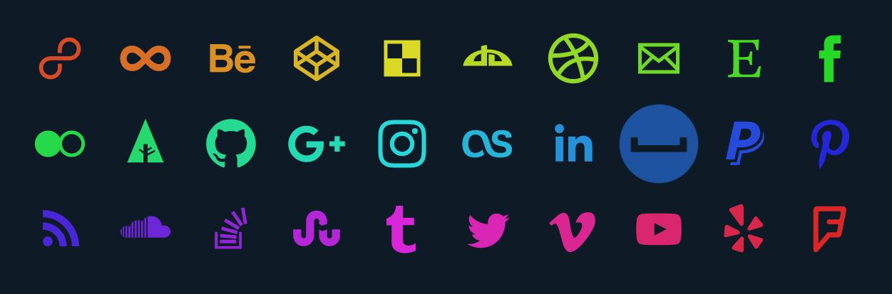 SVG Animated Social Media Icons With Gradient Effect