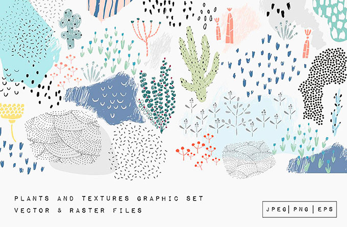 Vector Plants and Textures Free Download