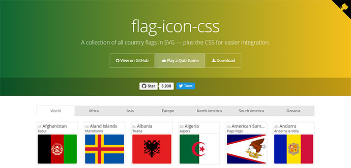 Collection of All Country Flags Icons In SVG and CSS Free