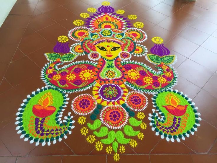 Latest Beautiful Rangoli Designs For Diwali Festival 2017