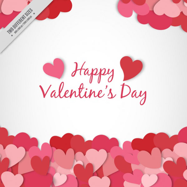 Free Happy Valentines Day Card,Wishes & background Vector
