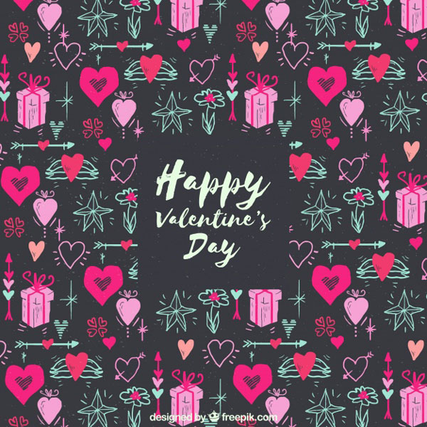Free Happy Valentines Day Card,Wishes & background Vector