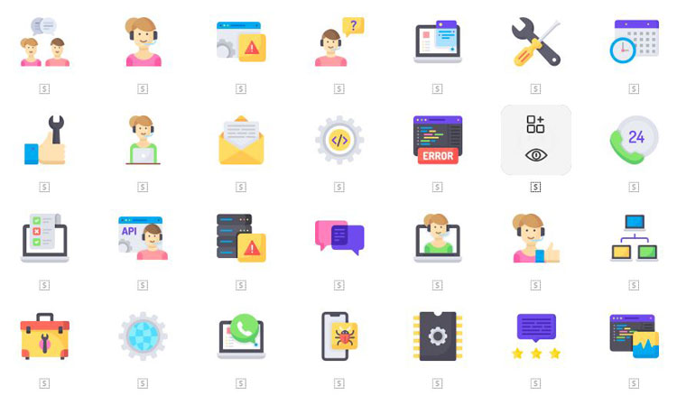 50 Tech Support Icons Set Download For Free