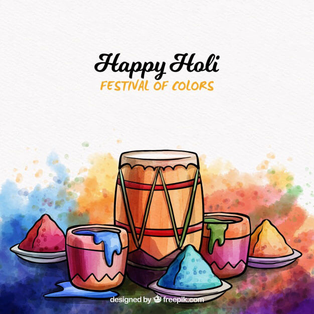 happy holi colorful background