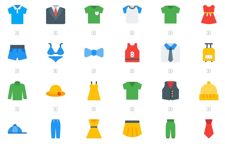 60 Clothes & Accessories Icons