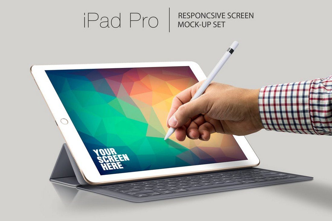 Apple iPad Pro Mockups with pencil