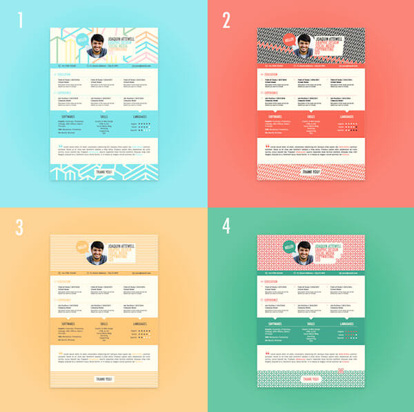free colorful resume template