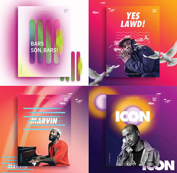 15 Modern Gradient Poster Designs For Inspiration 2022