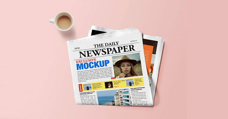 Realistic Newspaper Mockup PSD Free Download