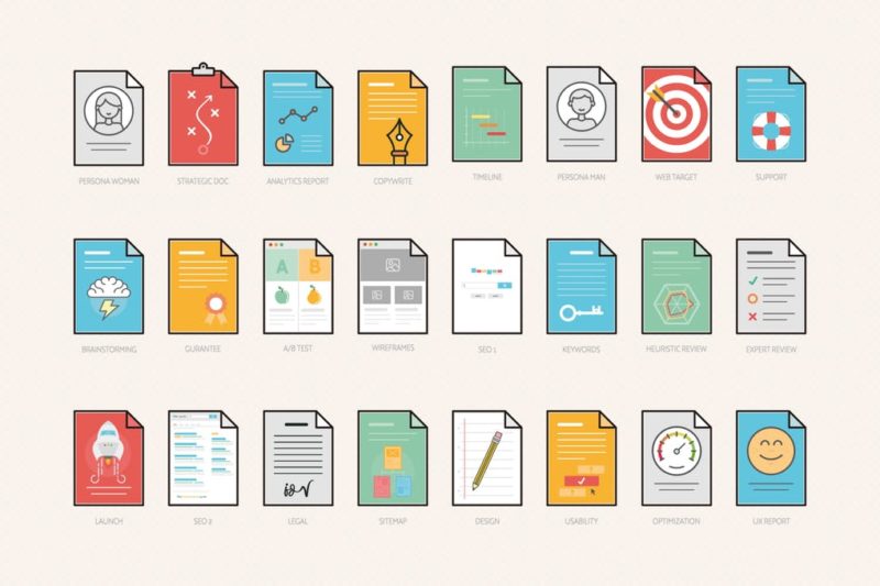 UX Workflow Documents Icons