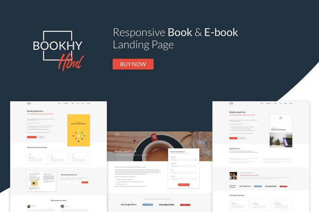 book landing page templtes html5