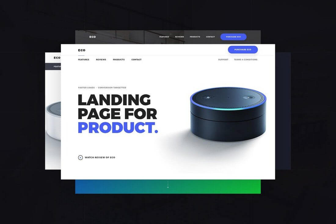 clean product landing page template
