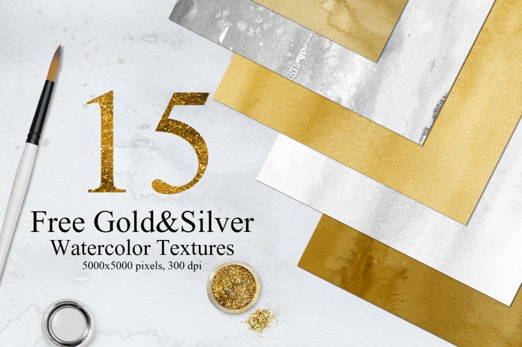 Free GoldSilver Watercolor Textures Download