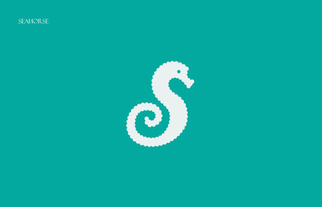 Sea Horse Clever Alphabetical Logos