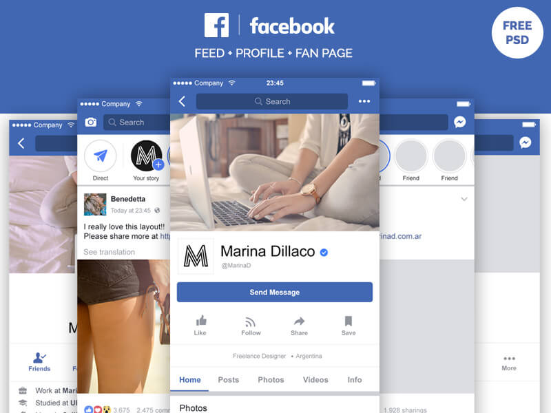 free facebook mockup templates