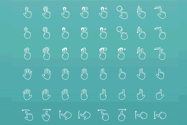 Free Touch Gesture Icons For App Designers