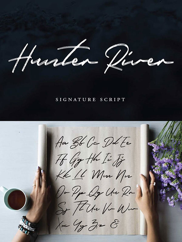 Hunter River Free Calligraphy Font