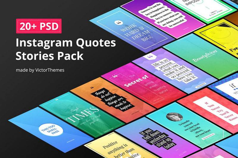 Instagram Quotes Post & Stories PSD Templates