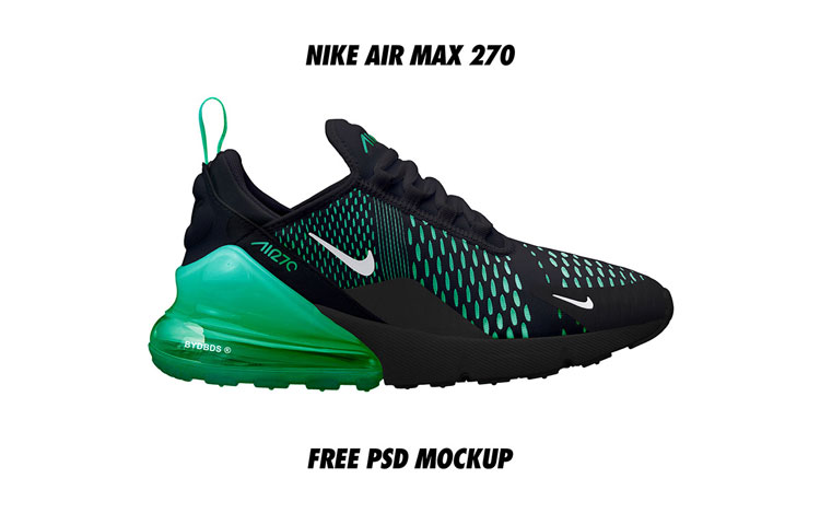 Nike Air Max 270 Mockup PSD Free Download