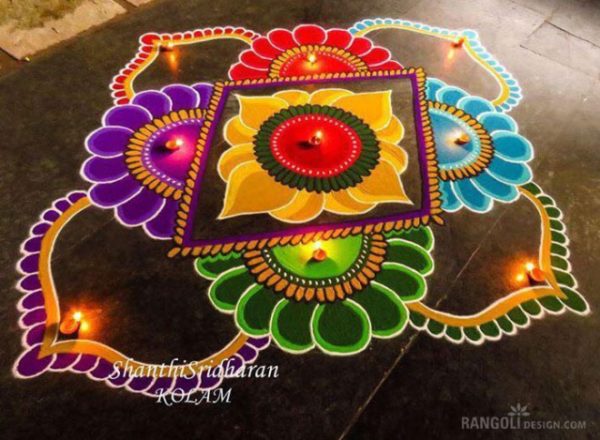 45+ Beautiful Diwali Rangoli & Kolam Designs By Shanthi Sridharan