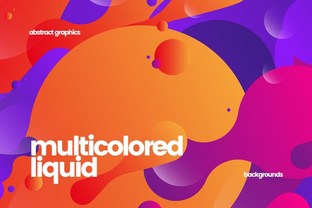 Flat Multicolored Fluid Backgrounds