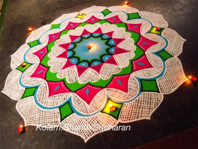 45+ Beautiful Diwali Rangoli & Kolam Designs By Shanthi Sridharan