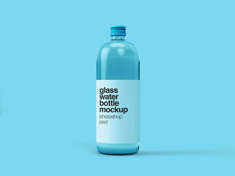 Glass Water Bottle Mockup