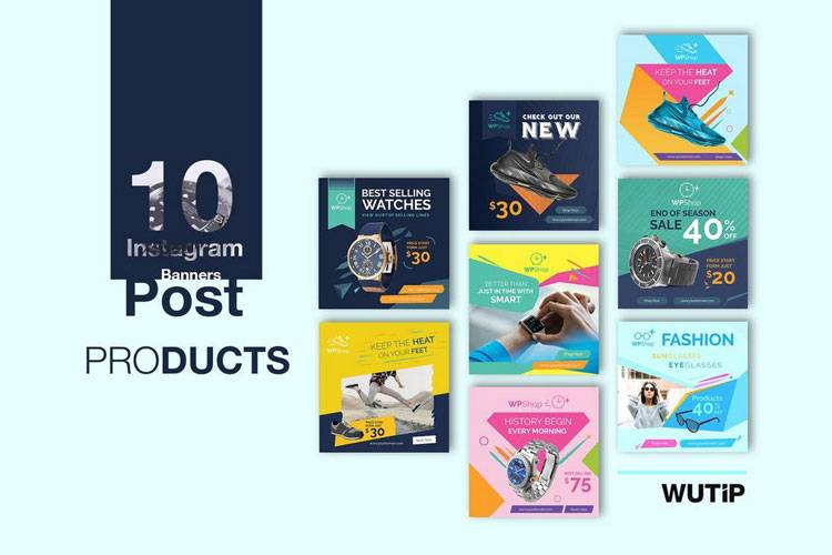 instagram products psd templates