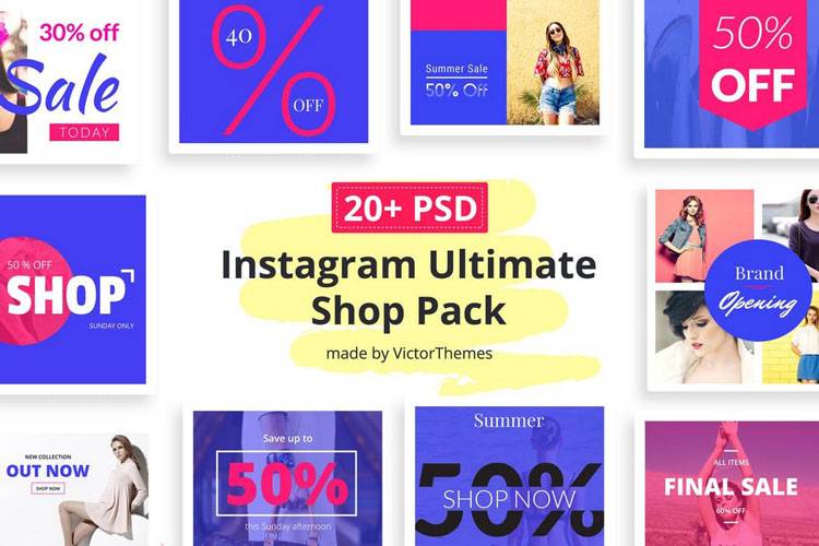 instagram shop template pack