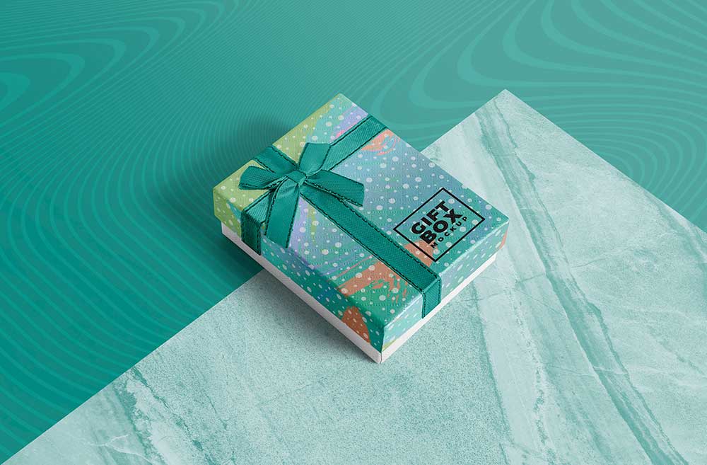 Realistic Gift Box Mockup Free Download