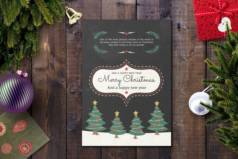Elegant Christmas Card PSD Template