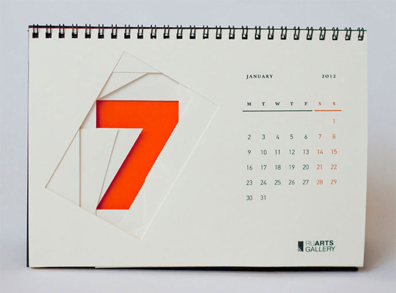 RuArts Gallery Calendar Design