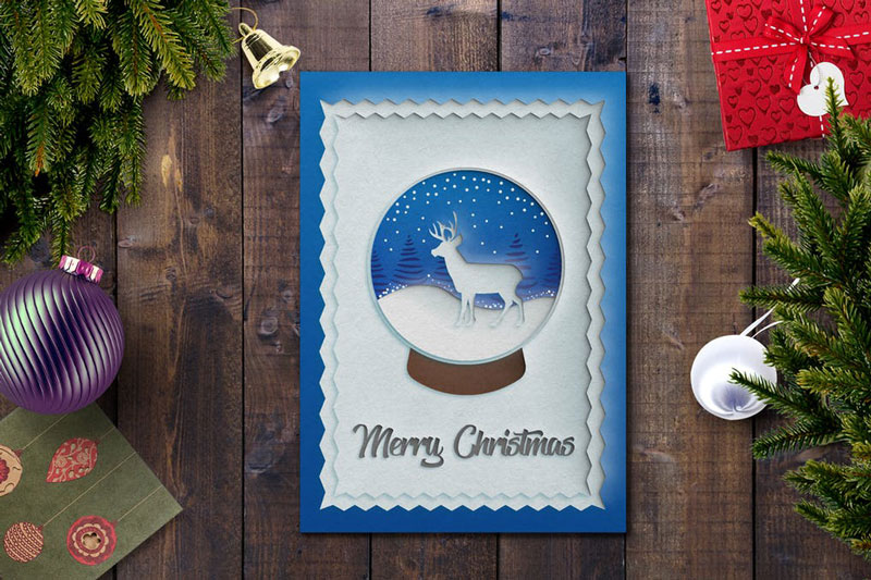 Unique Christmas Card PSD Template