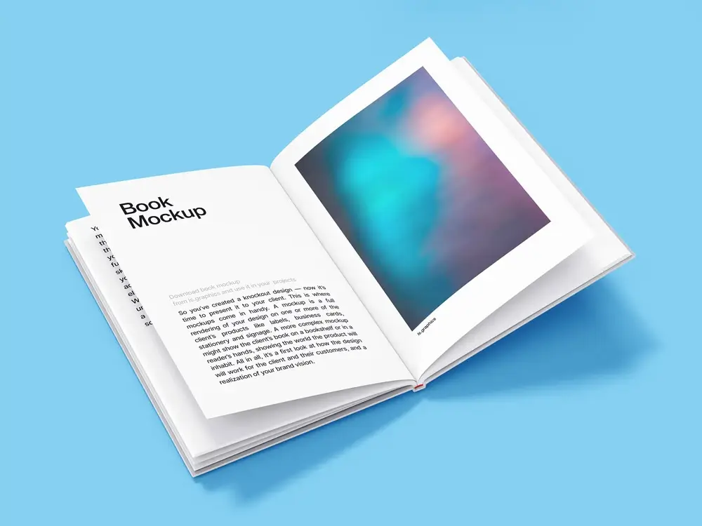 Free Open Hardcover Book Mockup PSD