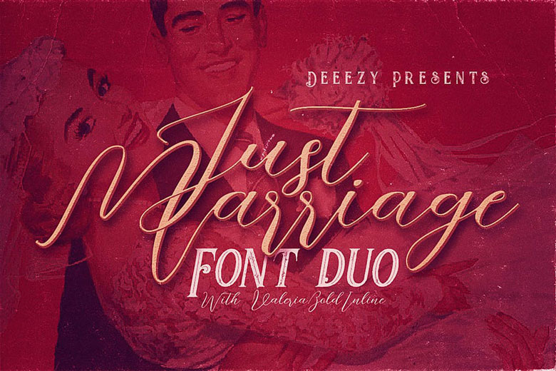 Just Marriage Vintage Wedding Font Duo 