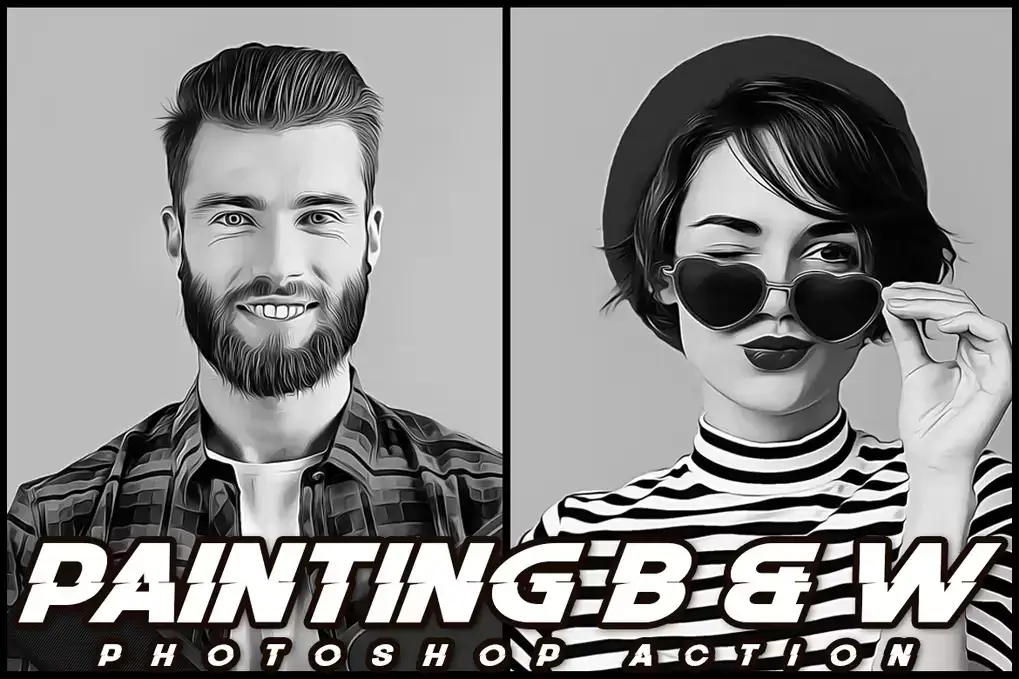 Black & White Vector Painting Photoshop Action