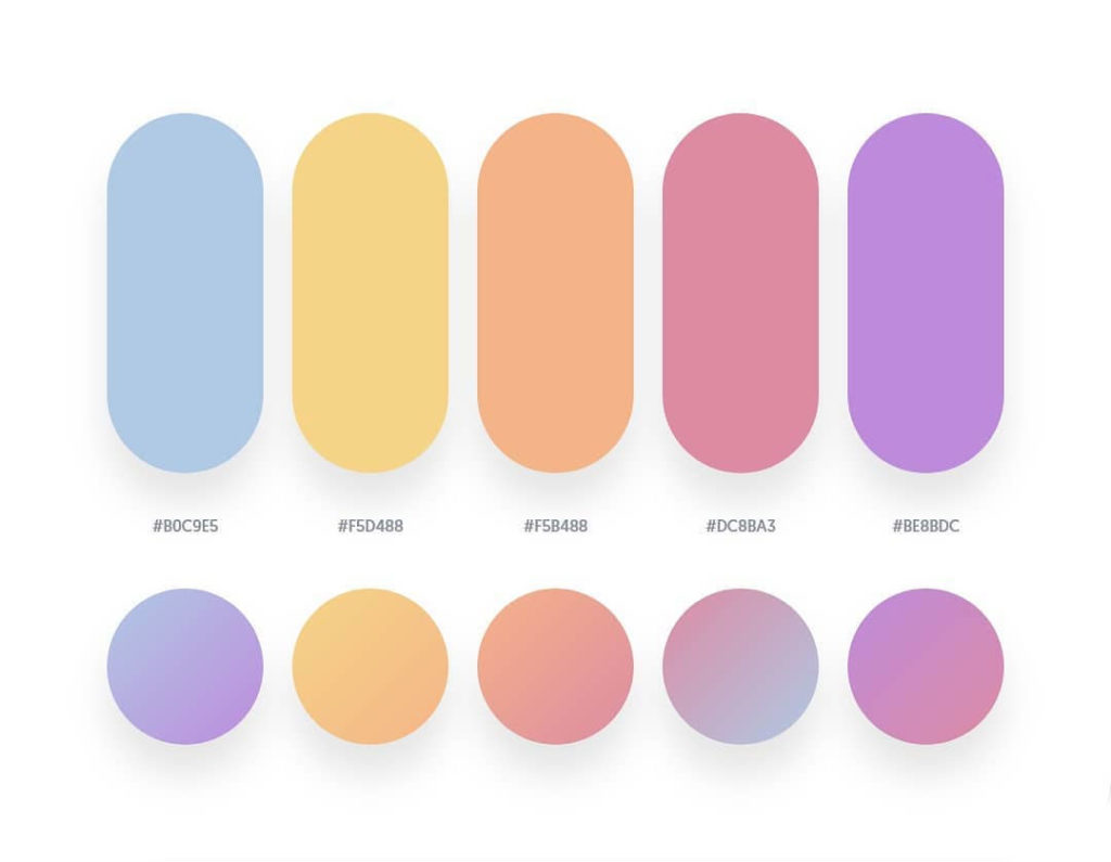50 Beautiful Color Palettes With Their Similar Gradient Palettes