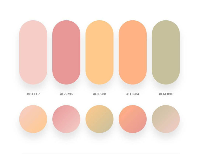 50 Beautiful Color Palettes With Their Similar Gradient Palettes