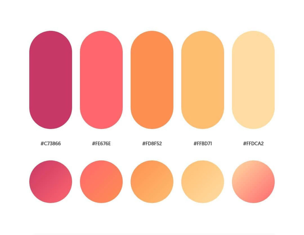 50 Beautiful Color Palettes With Their Similar Gradient Palettes