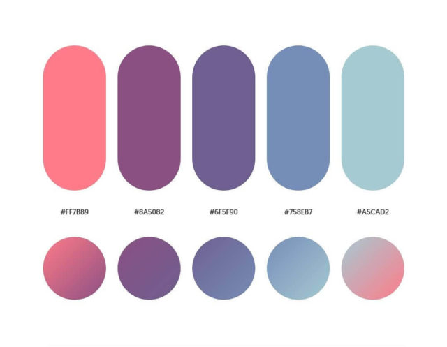 50 Beautiful Color Palettes With Their Similar Gradient Palettes