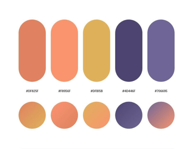 50 Beautiful Color Palettes With Their Similar Gradient Palettes