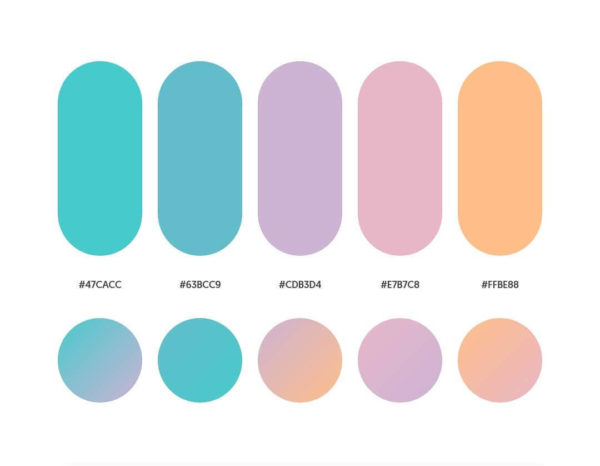 40 Beautiful Color Palettes With Their Similar Gradient Palettes
