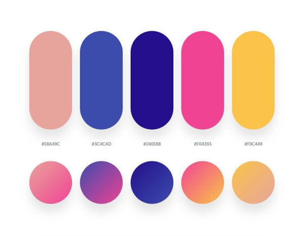 40 Beautiful Color Palettes With Their Similar Gradient Palettes