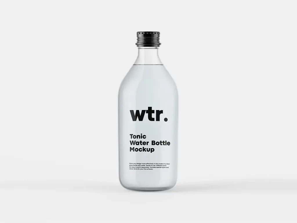 Tonic Water Bottle Mockup Free PSD