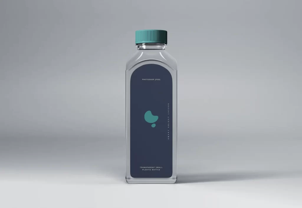 Transparent Small Plastic Bottle Free Mockup