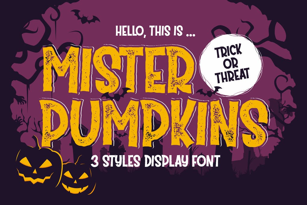 Mister Pumpkins Trick or Treat Halloween Font
