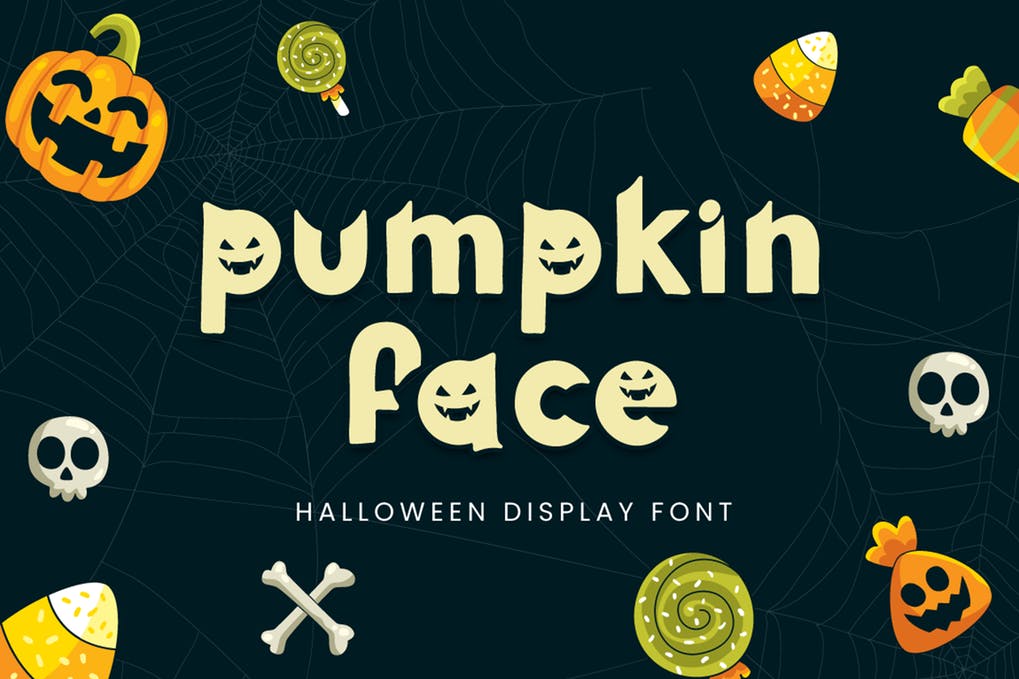 Pumpkin Face Halloween Font