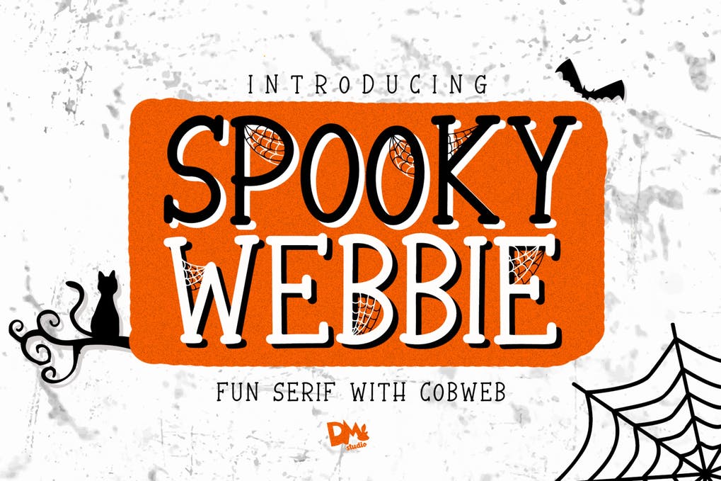 Spooky Webbie Fun Serif Halloween Font With Web