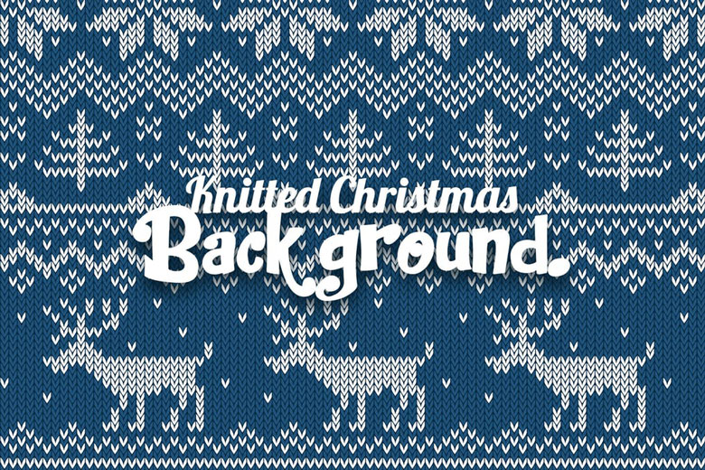 Knitted Christmas Background Vector
